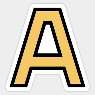 Funky Yellow Letter A Sticker